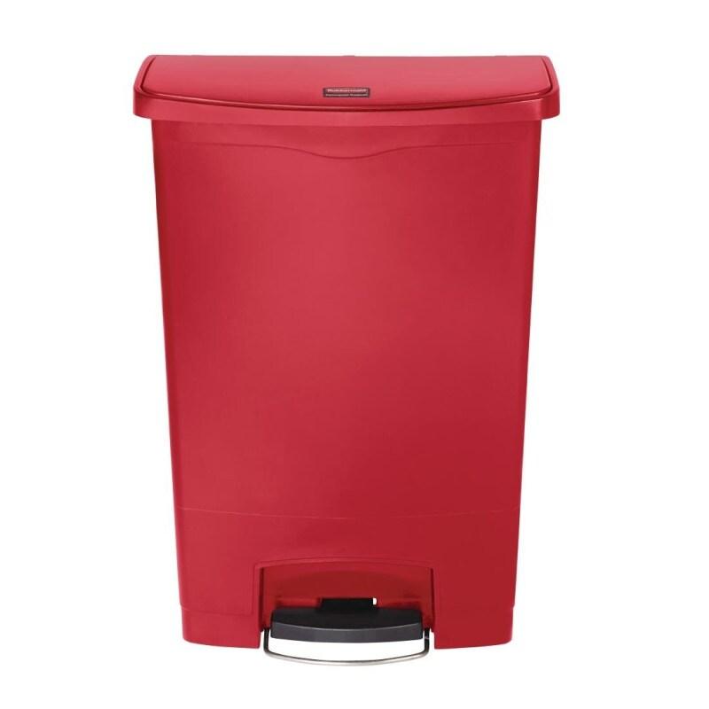 Poubelle à pédale frontale Rubbermaid rouge 90L - 570 x 353 x 826 mm - SLIM JIM - 0615402000628_0