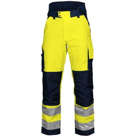 PROJOB 6514 PANTALON POLYCOTON DOUBLE - EN ISO 20471 CLASSE 3 - EN 343 3/1/X JAUNE/MARINE - TAILLE 40
