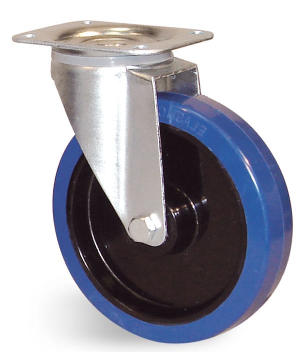 Roulette caoutchouc bleu à platine pivotante 200mm - GUITEL HERVIEU - ep5ba200-571r - 867415_0