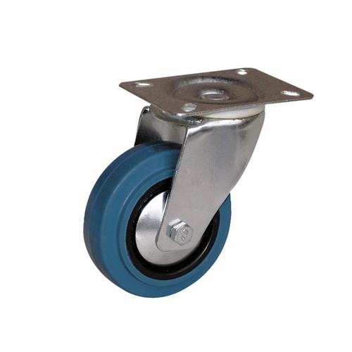 ROULETTE PIVOTANTE - SUR PLATINE - POUR CHARGES MOYENNES - CAOUTCHOUC NON TACHANT - DIAMÈTRE 125 MM - PORT ROLL GUITEL