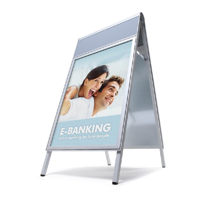 SHOWDOWN Displays Exposiciónate Design Compasso® Chevalet Logo A1 ZPC1A1 - argenté aluminium ZPC1A1_0