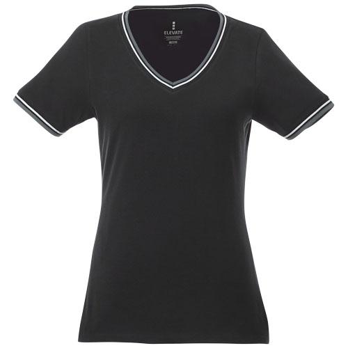 T-shirt maille piquée manches courtes femme Elbert - col V - 100% coton - 180 g/m²_0