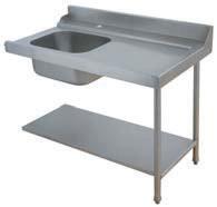 Table pour machines à capot panier 500 x 500 ou 600 x 500 avec bac - PAP712DV_0