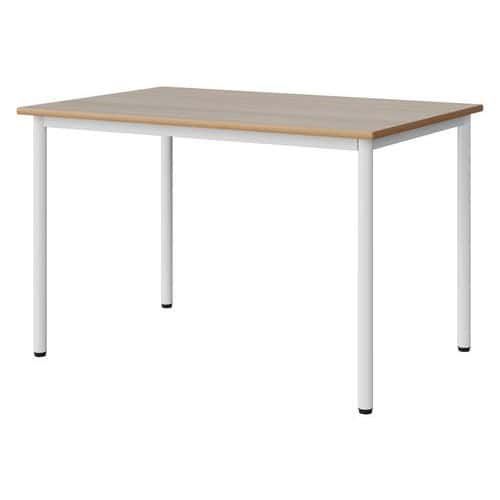 TABLE MALIBU 120X80 T6 4P STRA ALAISÉ ACACIA/BLC 9016 - MANUTAN EXPERT