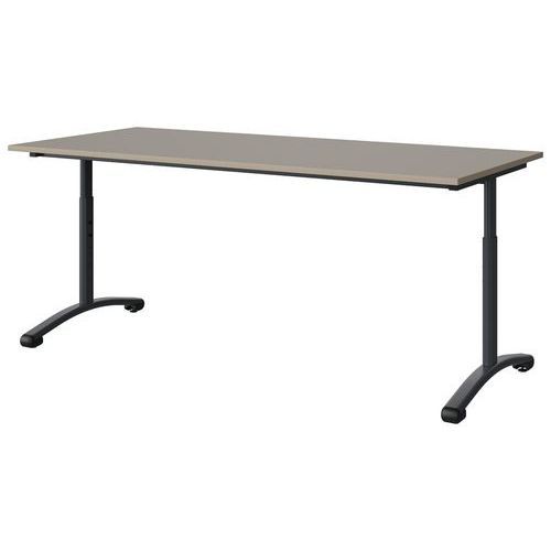 TABLE MALIBU 180X80 T3/T6 DL ST ABS GRIS U727/GRIS 7016