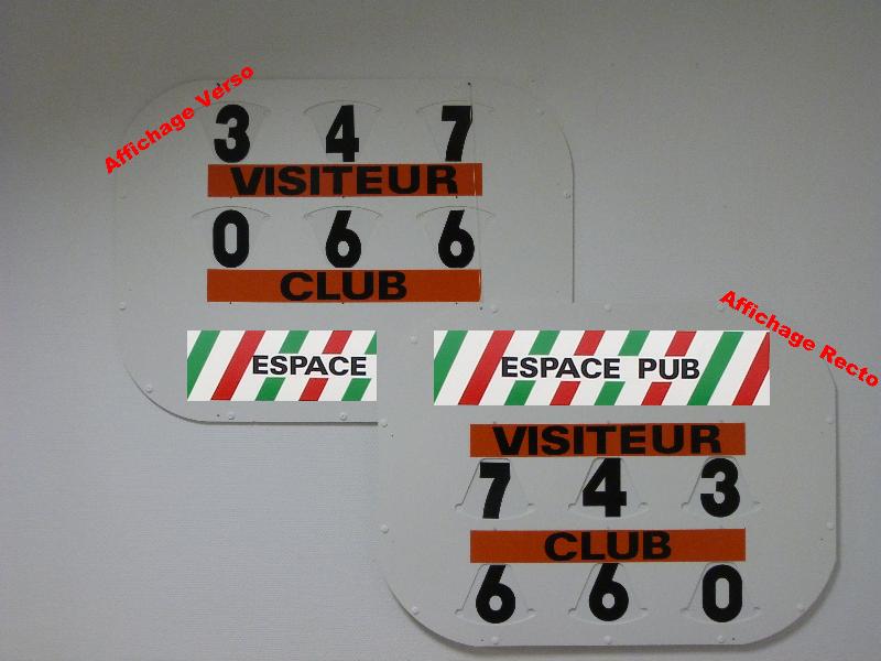 TABLEAU DE SCORE MANUEL NOUVEAU MODELE CLIPTEC RECTO VERSO 80X60