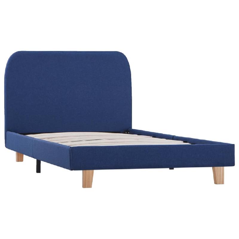 VidaXL Cadre de lit sans matelas bleu tissu 90x200 cm Modèle Wervelis - 280876_0