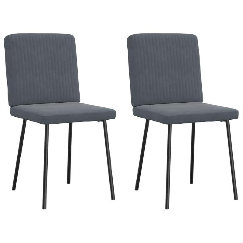 VidaXL Chaises à manger lot de 2 Gris foncé Velours Modèle Orion Office Nordique - 4101187_0