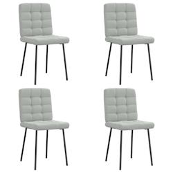 VidaXL Chaises à Manger Lot De 4 Gris Clair Velours - gris 8721158566256_0