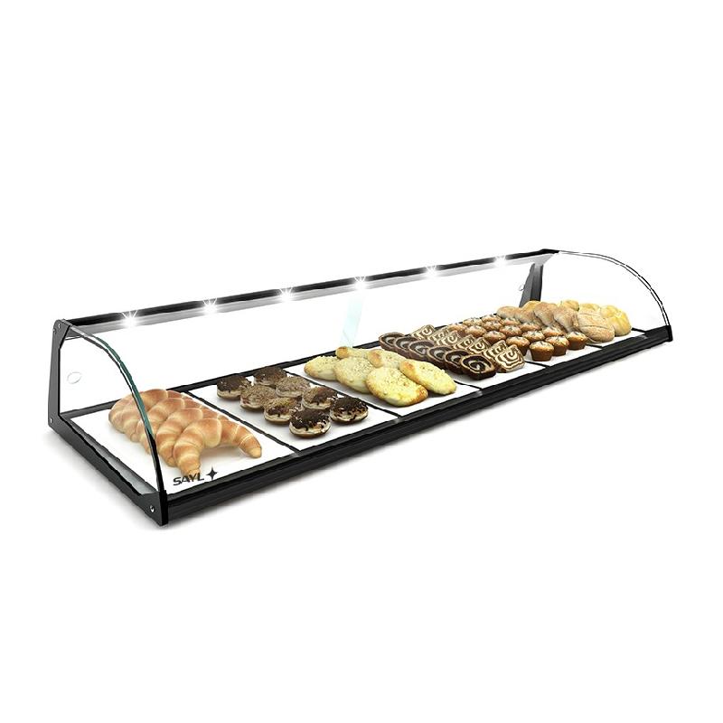 Vitrine neutre à poser - 1 niveau - 1190 mm - verre trempé - E6 | Sayl Barcelona -_0