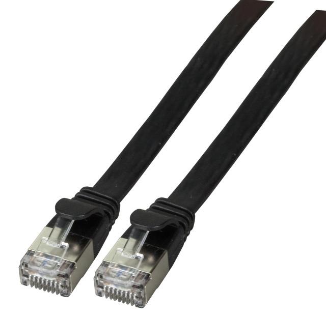 EFB Elektronik K5545SW.0,25 - Câble RJ45 Cat6a U/FTP (STP) 0,25m Noir - Connecteurs Mâle/Mâle avec contacts plaqués or_0