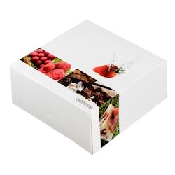 Boîte pâtissière décor Délices 180x180x80mm x275 JORIDEAL - blanc en carton 3519400608084_0
