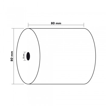 Bobines pour tickets de caisse 80 mm x 76m x 12 mm - diamètre 80 mm - blanc_0