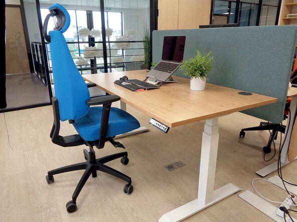 Bureau assis debout ergonomique Tolmin - réglage en hauteur électrique, mémorisation 4 hauteurs, dimensions 160x80 cm_0