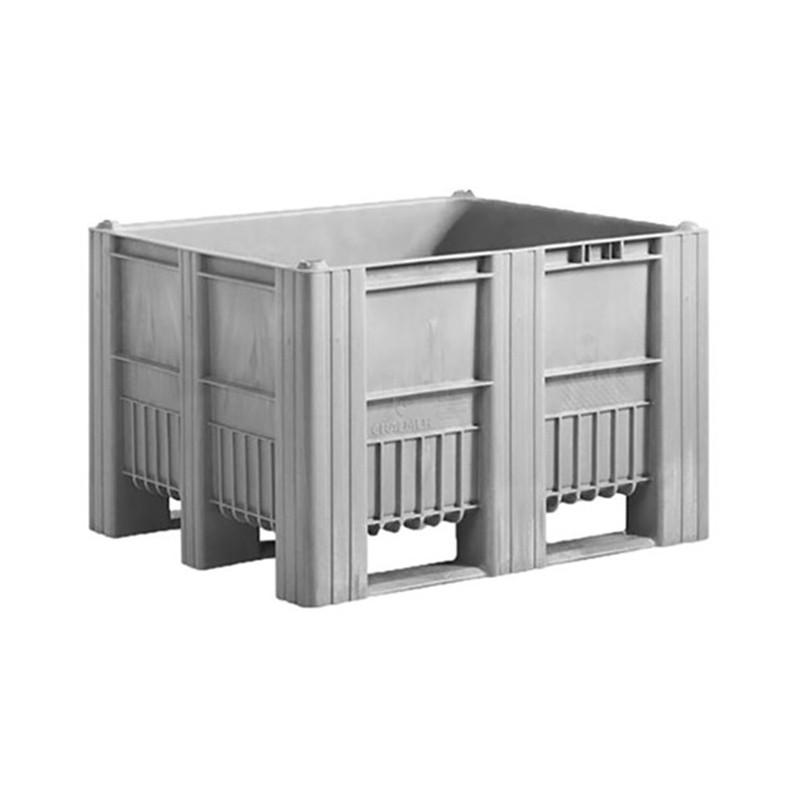 Caisse-palette monobloc en plastique - couleur - format 1200 x 1000 - capacité 610 litres - contact alimentaire - marque Rolléco_0
