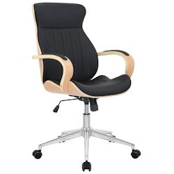 CLP Fauteuil de bureau Melilla en similicuir Nature / Noir - beige polyester 314330_0