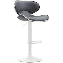 CLP Tabouret de bar Las Vegas V2 similicuir avec pied en métal Gris/Blanc - gris polyester 315590_0