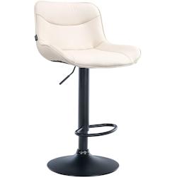 CLP Tabouret de bar Vonore similicuir Crème/Noir - beige polyester 323576_0