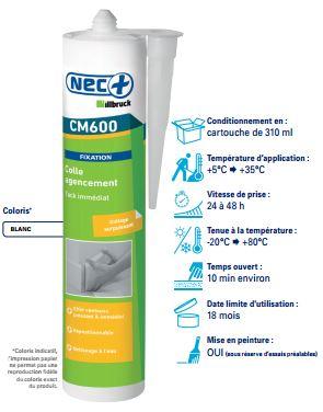 Colle acrylique CM600 - tack immédiat, sans solvant, effet ventouse puissant_0