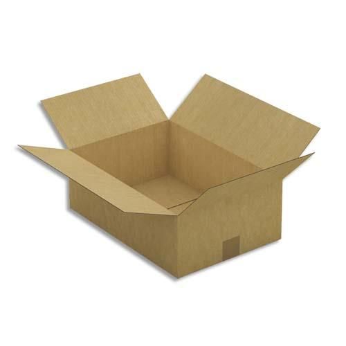 Emballage paquet de 25 caisses américaines simple cannelure en kraft brun - dimensions : 43 x 15 x 30 cm_0