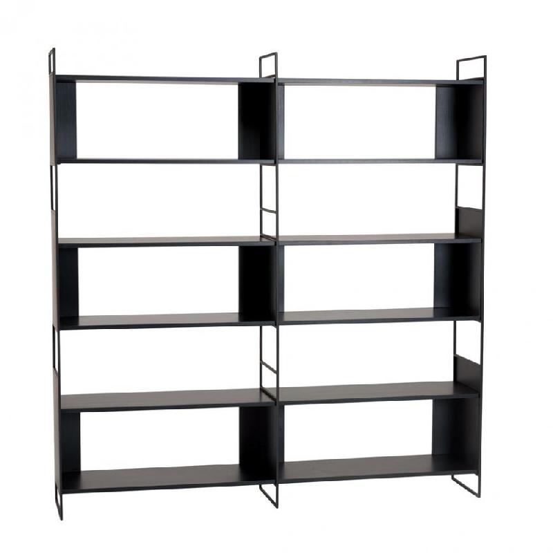 Étagère 10 niches - 5 niveaux - Noire DILA avec pieds en métal - Design épuré et robuste_0