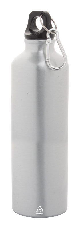 Gourde en aluminium recyclé - 750 ml - avec mousqueton argenté et léger 150 g_0