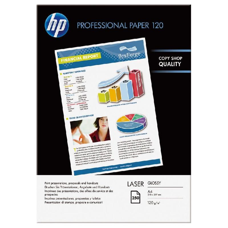 HEWLETT PACKARD PAPIER PHOTO BRILLANT PROFESSIONAL - BOÎTE DE 250 FEUILLES - FORMAT A4 (180 G/M²) - COULEUR BLANC