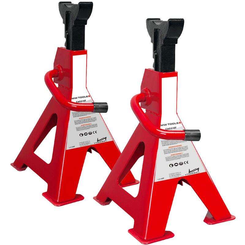 Chandelles Crémaillère MAXTOOLS 3 Tonnes - Paire Pour Réparation Voiture Hauteur Réglable