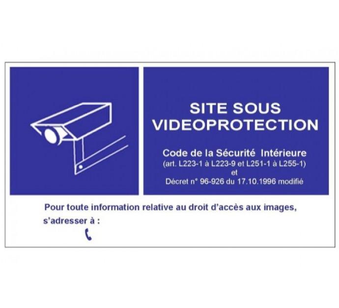Panneau en PVC pour vitrine - Signalisation vidéosurveillance - Format 12x20,1 cm - Vitrophanie_0