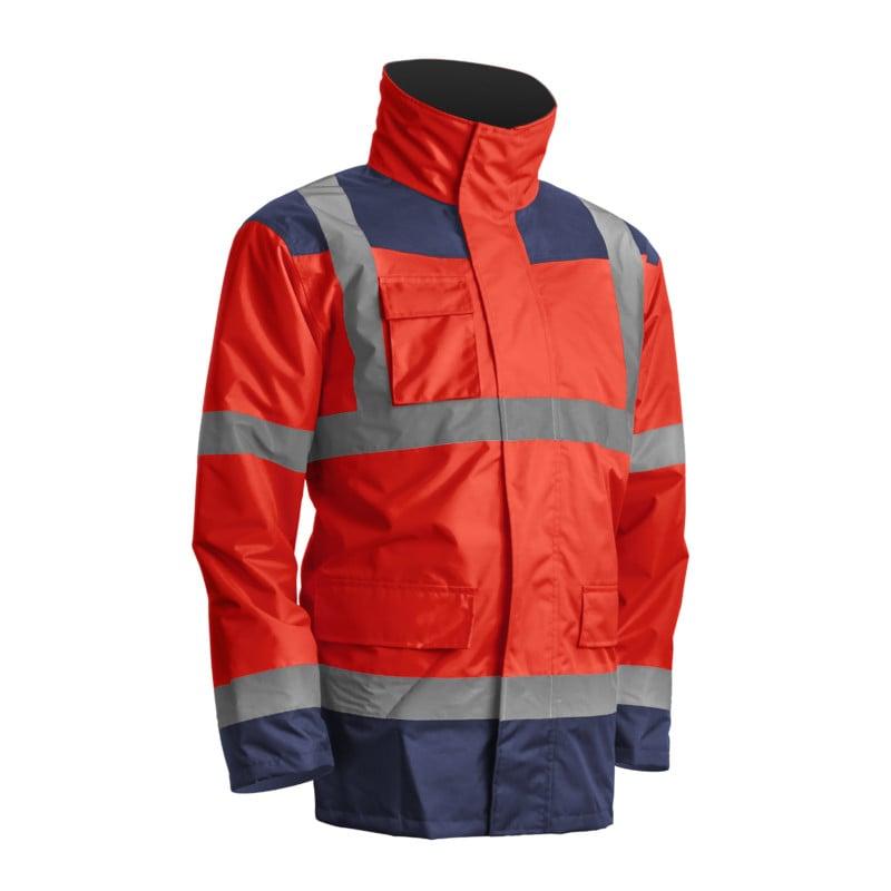 Parka 4/1 - KANATA - 300D Oxford 100% PES - Rouge HV/Marine - COVERGUARD | 7KANR_0