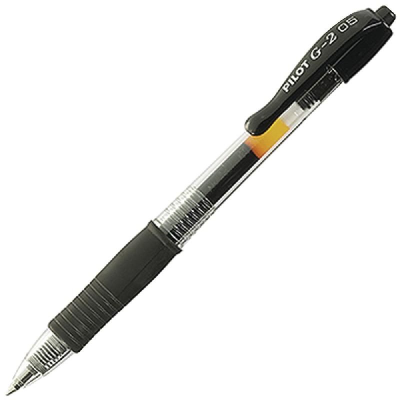 PILOT STYLO BILLE PILOT G2 - ENCRE GEL - RÉTRACTABLE - 0,5 MM - NOIR (PRIX À L'UNITÉ)