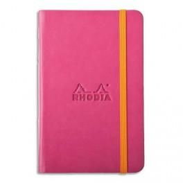RHODIA CARNET RHODIARAMA 9X14CM 192 PAGES LIGNÉES COUVERTURE REMBORDÉE FRAMBOISE