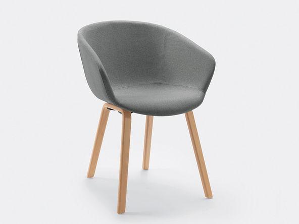 Lot de 2 chaises de réunion pieds bois pas cher_0