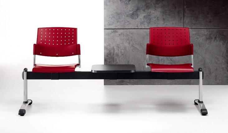 Sieges sur poutre en polypropylene TIKO - noir, 3 places_1