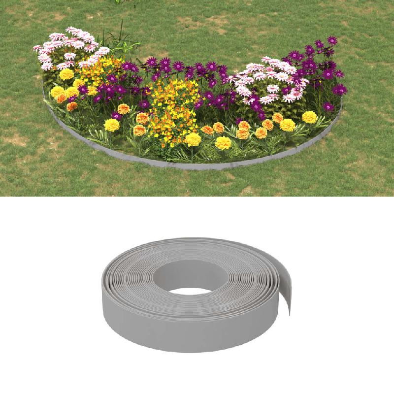 Vidaxl bordures de jardin 4 pcs gris 10 m 10 cm polyéthylène 3155430_0