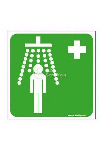 Panneau douche de sécurité 3018-ca-v-130x130 - Aua Signalétique - dimensions 130x130 mm - signalisation sécurité travail_0
