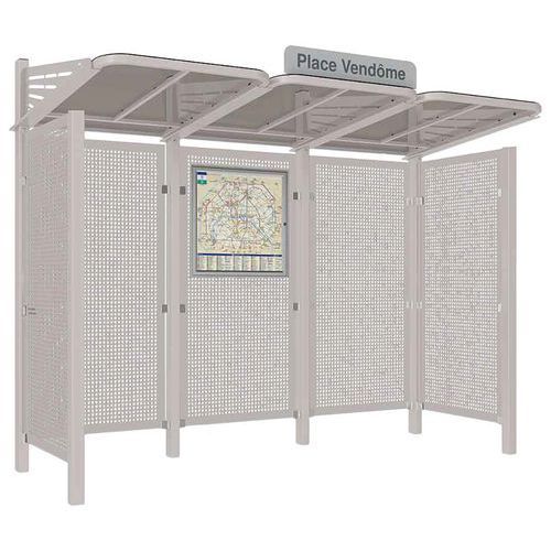 ABRI BUS CONVIVIALE 3 M ACIER BARDAGES LATÉRAUX GRIS 7044 - PROCITY