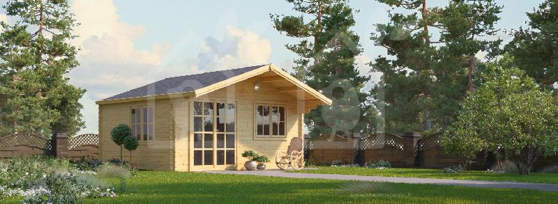 Abri Wissous 19.9m² (5x4) - Pin nordique naturel - Épaisseur murs 34/44mm - Toiture 32m²_0