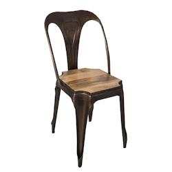 Chaise en métal assise en manguier Antique Antic Line Créations - marron 3700407990573_0