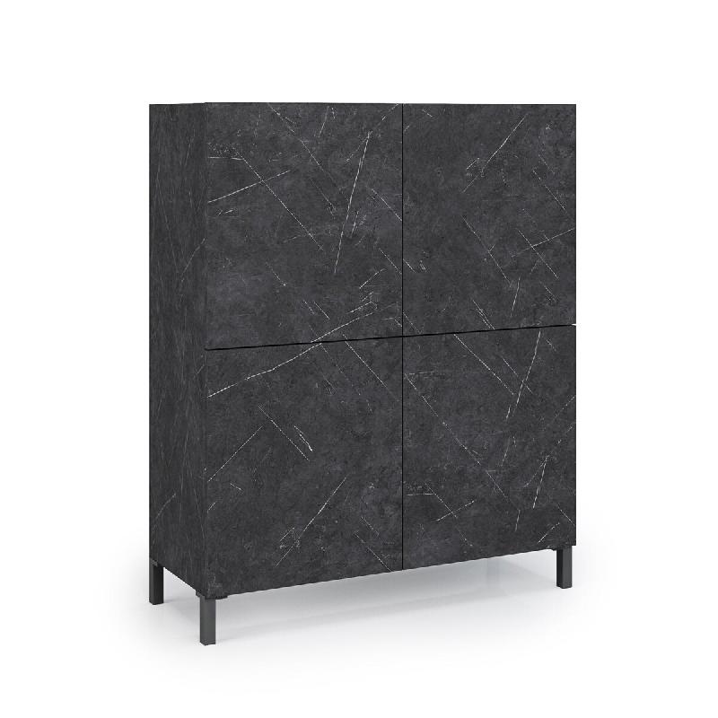 AQA Design Buffet haut ALVEA en mélamine marbre noir L.90 P.35 H.110 MP07059 - multicolore Bois manufacturé MP07059_0