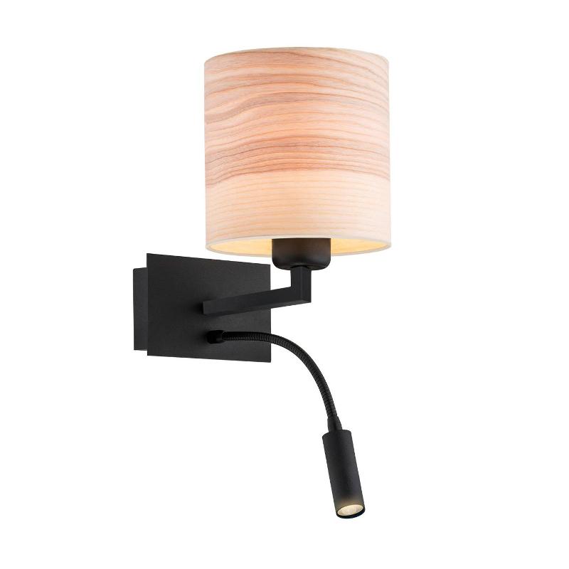 ARGON APPLIQUE HARRY RONDE, NOIR/BOIS CLAIR