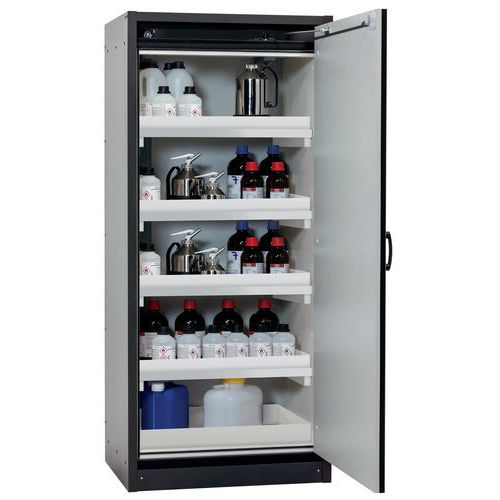 ARMOIRE SÉCURITÉ Q30.195.086.WDR GRIS-4 ÉTAGÈRES - ASECOS