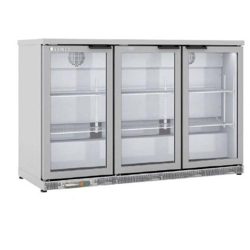 ARRIÈRE BAR VITRÉ RÉFRIGÉRÉ PROFESSIONNEL INOX CORECO - 3 PORTES BATTANTES