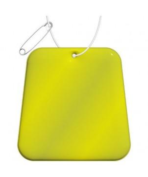 ATTACHE RÉFLÉCHISSANTE EN PVC EN FORME DE TRAPÈZE H-09 RFX - JAUNE NÉON - ACCESSOIRES DE SÉCURITÉ PUBLICITAIRES