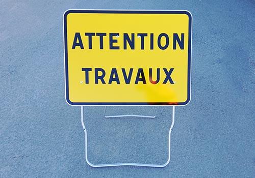 Attention travaux KC1-22P - Classe 1 visible à 80 m - Acier Galvanisé_0