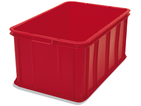 Bac de rangement en plastique rouge - 10515 - Polyéthylène haute densité résistant aux chocs, acides, huiles et produits chimiques_0