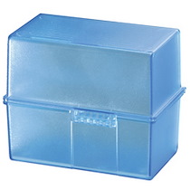 BOÎTE À FICHES, A6 PAYSAGE, PLASTIQUE, BLANC TRANSLUCIDE - LOT DE 3