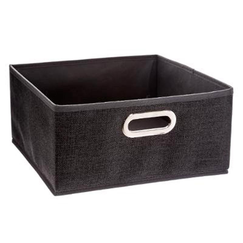 Boîte de rangement pliable premium 15x31cm gris - Paris Prix - effet chiné, pratique et astucieuse_0