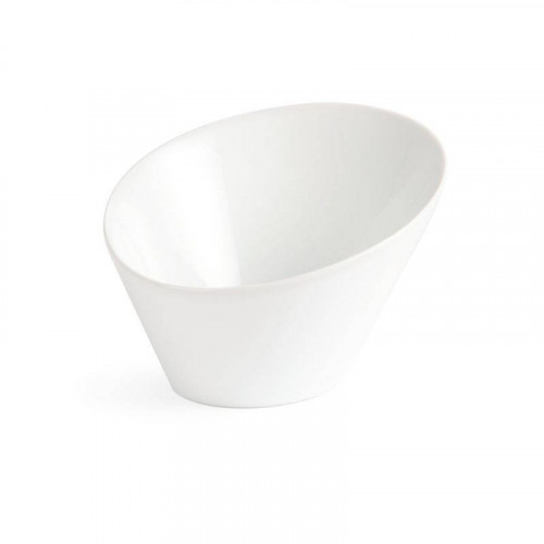 BOLS INCLINÉS OVALES EN PORCELAINE BLANCHE OLYMPIA 335 ML - LOT DE 4