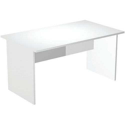 BUREAU DROIT PIEDS PANNEAUX FAST - 140 CM - BLANC - BLANC